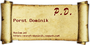 Porst Dominik névjegykártya